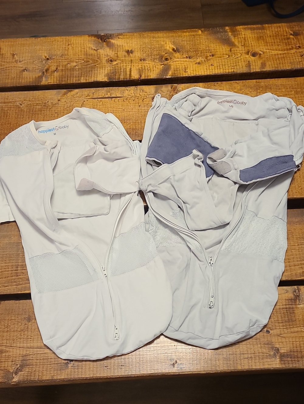 2! Happiest Baby White Baby Swaddle Duo - Light Gray (LG)/White (Md)